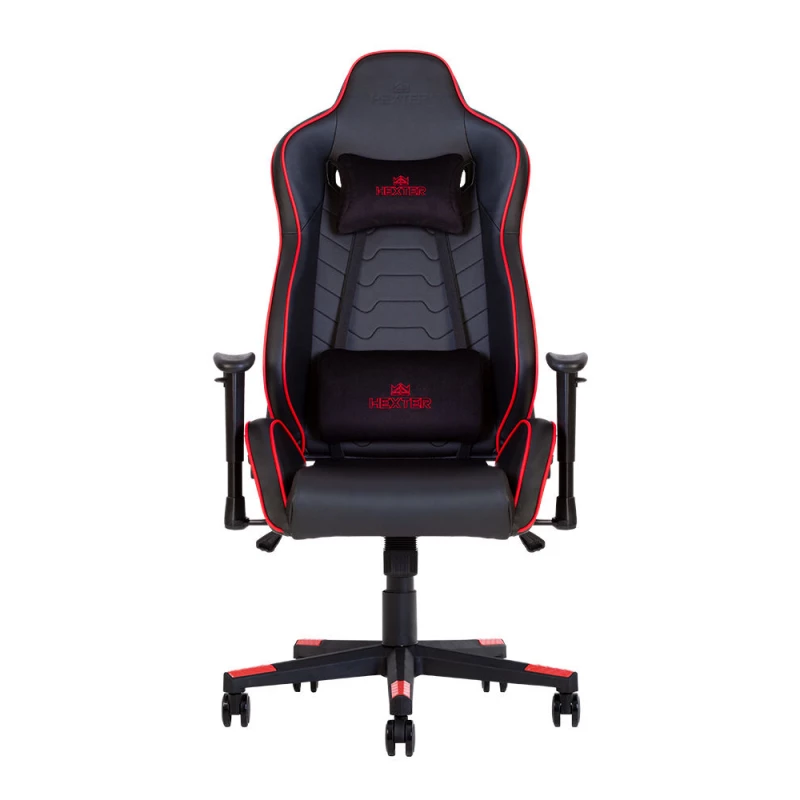Fotoliu Gaming Nowy Styl HEXTER MX R1D TILT PL70 ECO/02, Piele Artificiala,  Gazlift,  Negru,  Rosu, 124-132 x 52 x 51.5