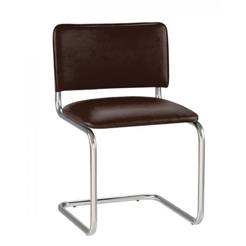 Стул DP SYLWIA CHROME,  V-3, Стул для посетителей,  Искусственная Кожа,  Коричневый, 79 x 46.5 x 43.5
