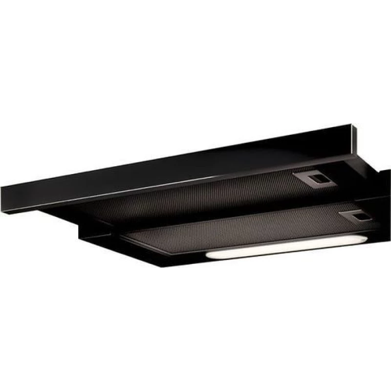 Hota Elica ELITE 14 LUX BL/A/50, 650 m³/h,  1 motor,  59.8 cm,  Filtre de grasimi din aluminiu,  Negru