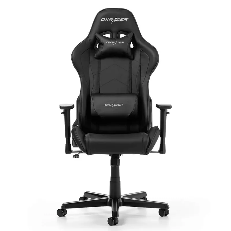 Fotoliu Gaming DXRacer Formula GC-F08-NN Black/Black, Metal,  Piele eco,  Gazlift,  150 kg,  145-180 cm,  Negru