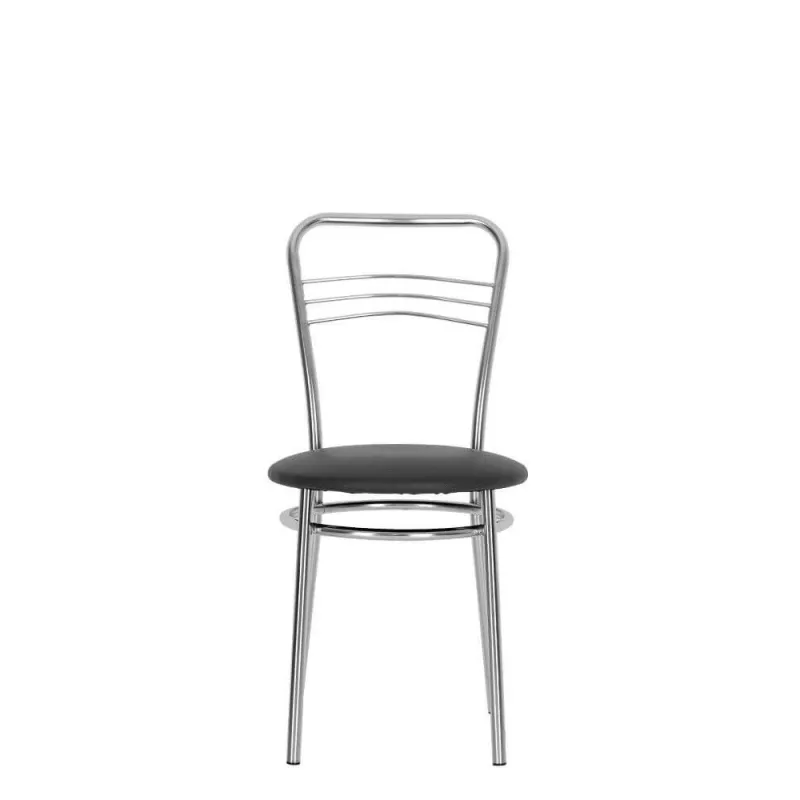 Стул DP ARGENTO CHROME V-4, Стул,  Металл,  Искусственная кожа,  Чёрный, 86.5 x 41 x 34