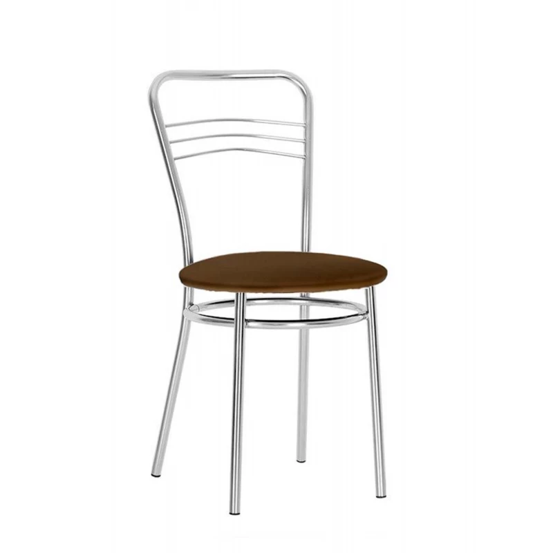 Стул DP ARGENTO CHROME V-3, Стул,  Металл,  Искусственная кожа,  Коричневый, 86.5 x 41 x 34