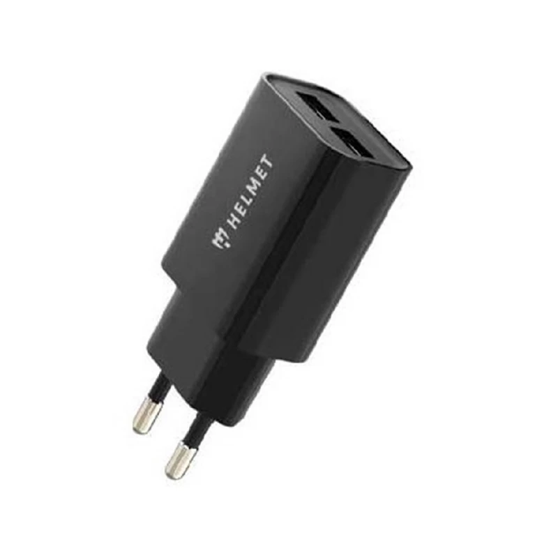 Incarcator HELMET WALL CHARGER 2USB WITH MICRO-USB CABLE BLACK