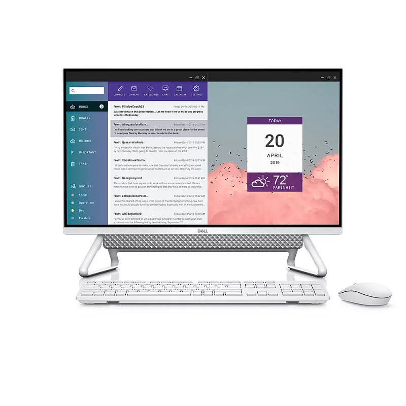 PC All-in-One DELL Inspiron 5400 Silver, 23.8, FHD Core i5-1135G7 8GB 1TB 256GB SSD GeForce MX330 2GB Win10Pro Wireless Keyboard+Mouse