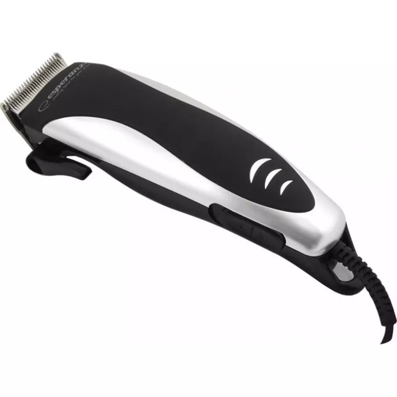 Masina de tuns ESPERANZA GALLANT EBC005 BLACK-SILVER, Priza,  4 piepteni,  Otel inoxidabil