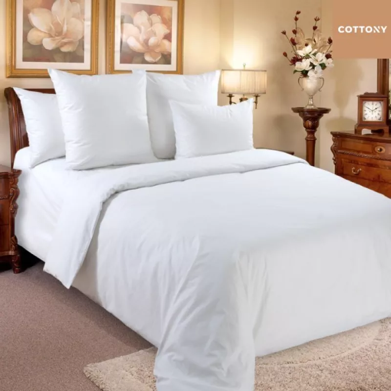 Lenjerie de pat Cottony BUMBAC ALB, 1 persoana,  Bumbac,  Alb