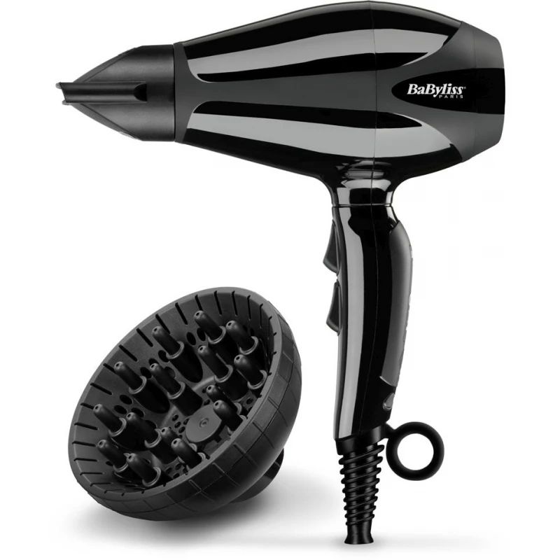 Uscator de par BABYLISS 6715E, Uscator clasic,  2 trepte, viteze,  Functie ionica,  Negru