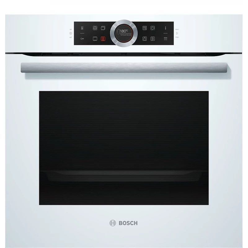 Встраиваемая  электрическая духовка BOSCH HBG675BW1, 71 л,  Электрический гриль,  Таймер электронный,  Пиролитическая очистка,  Белый, Черный, A