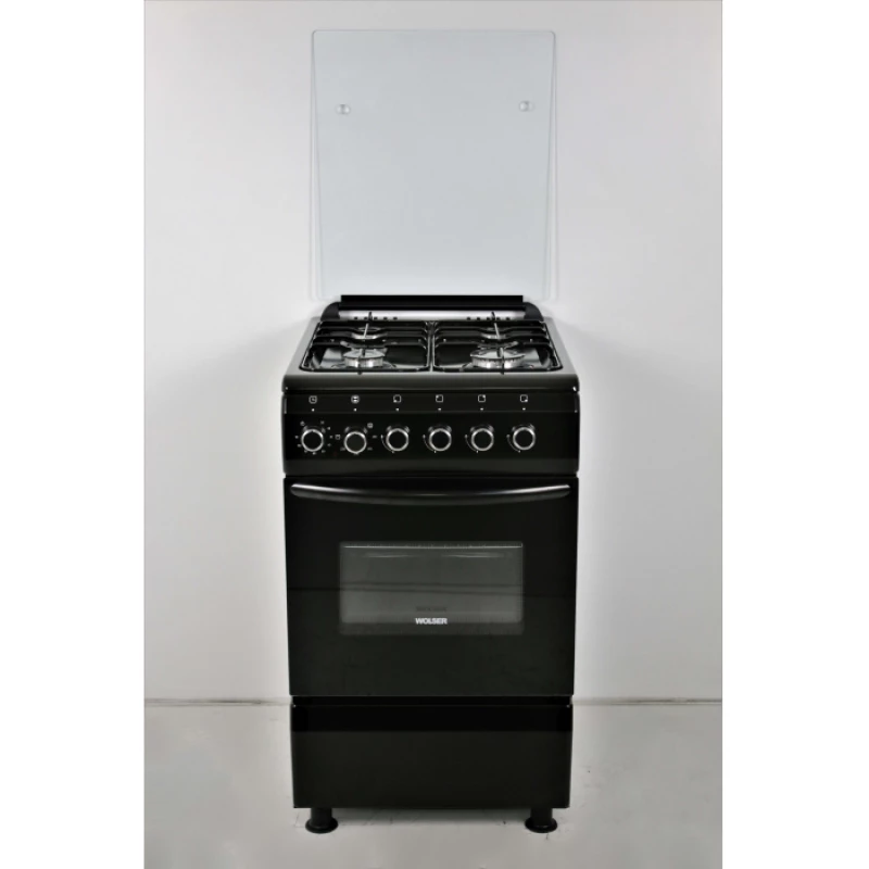 Комбинированная плита WOLSER WL-50601 BGE, 4 конфорки,  Традиционная очистка,  50 см,  Чёрный