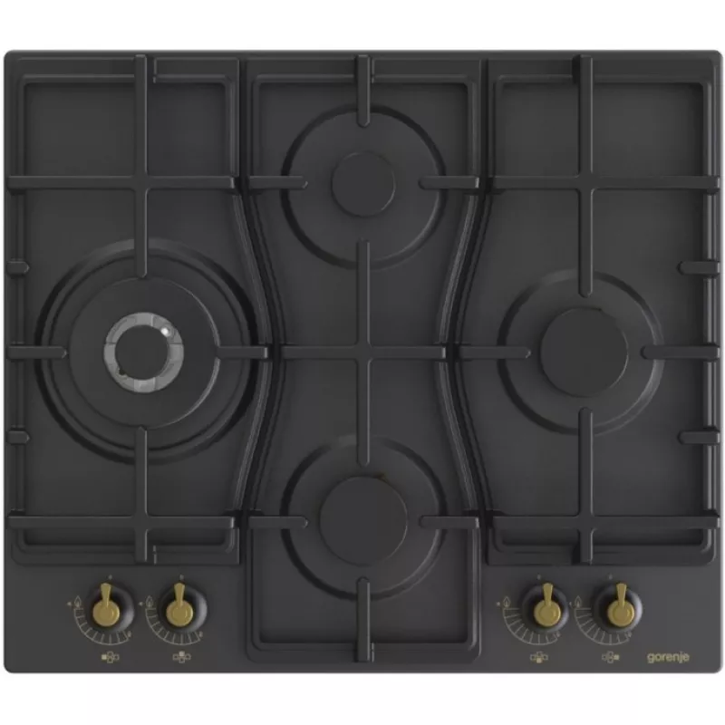 Plita incorporabila cu gaz GORENJE GW 6D42 CLB, 4 arzatoare,  Email,  Arzator Wok,  Aprindere electrica,  Negru