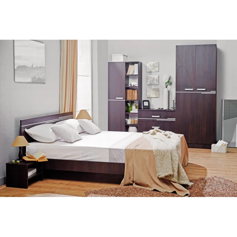 Кровать Ambianta BRAVO, Двуспальная кровать,  Сонома темный, 160 x 200