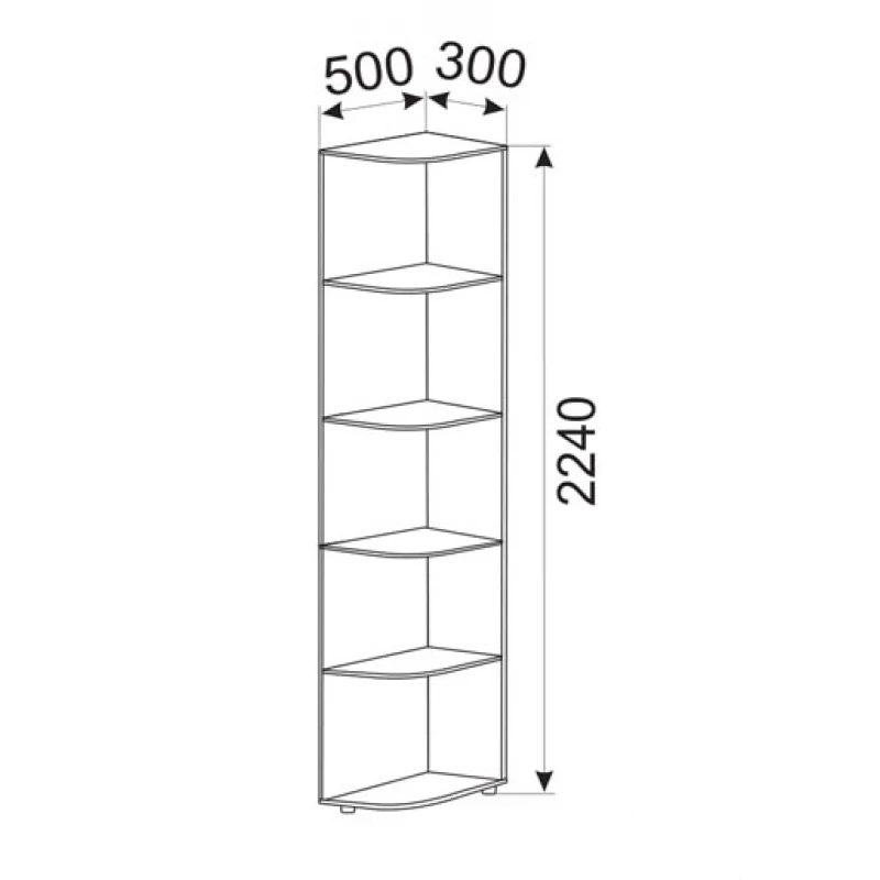 Anexa Ambianta INTER-3 SONOMA INCHIS, PAL melaminat, Sonoma inchis, 30 x 50 x 224