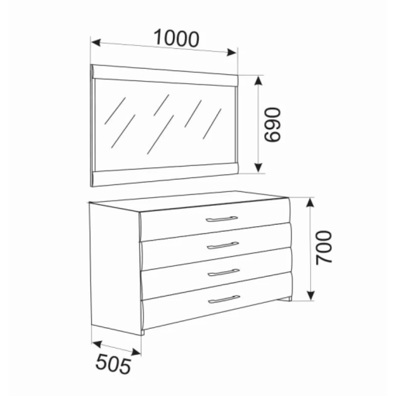 Комод Ambianta INTER-3, ЛДСП, Сонома темный