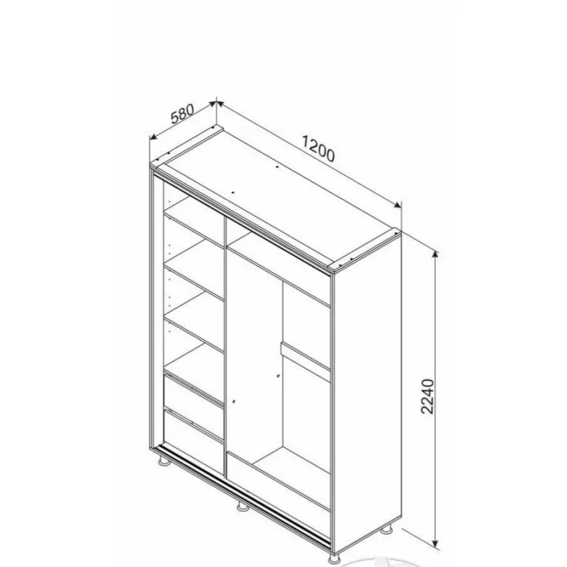 Корпус шкафа Ambianta 1.2м Сонома темный