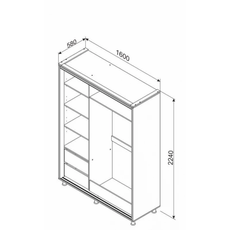 Корпус шкафа Ambianta 1.6м Сонома темный