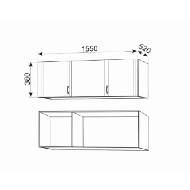 Antresol Ambianta INTER SONOMA INCHIS, 155 x 52 x 38 cm