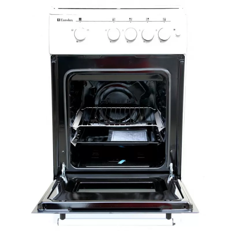 Aragaz Eurolux TG5640IW, 60 l,  4 arzatoare,  Aprindere electrica,  Curatare traditionala,  50 cm,  Alb