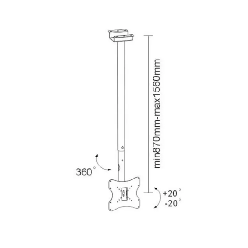 Настенное крепление BRATECK LCD-CE5, 23"-42",  +, -20 °,  200x200,  35 кг,  Чёрный