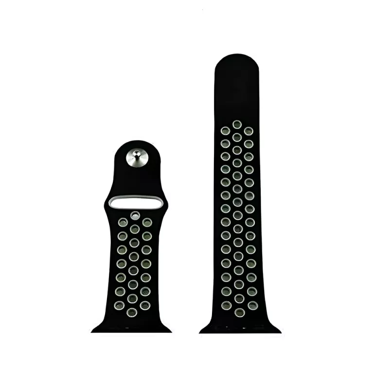 Ремешок браслет для часов HELMET SPORT APPLE WATCH STRAP  SILICA GEL 38/40 M/L GRAY BLACK