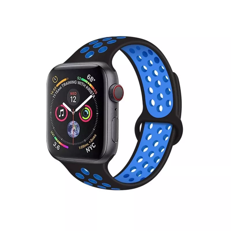 Ремешок браслет для часов HELMET SPORT APPLE WATCH STRAP  SILICA GEL 38/40 M/L BLUE BLACK