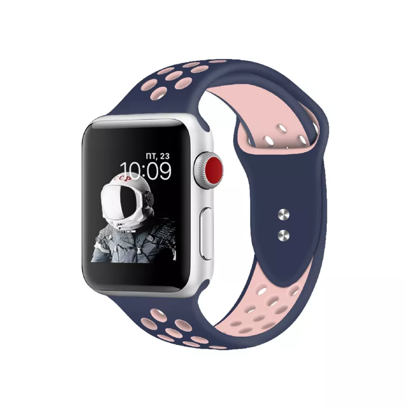 Ремешок браслет для часов HELMET SPORT APPLE WATCH STRAP  SILICA GEL 42/44  BLUE ROSE