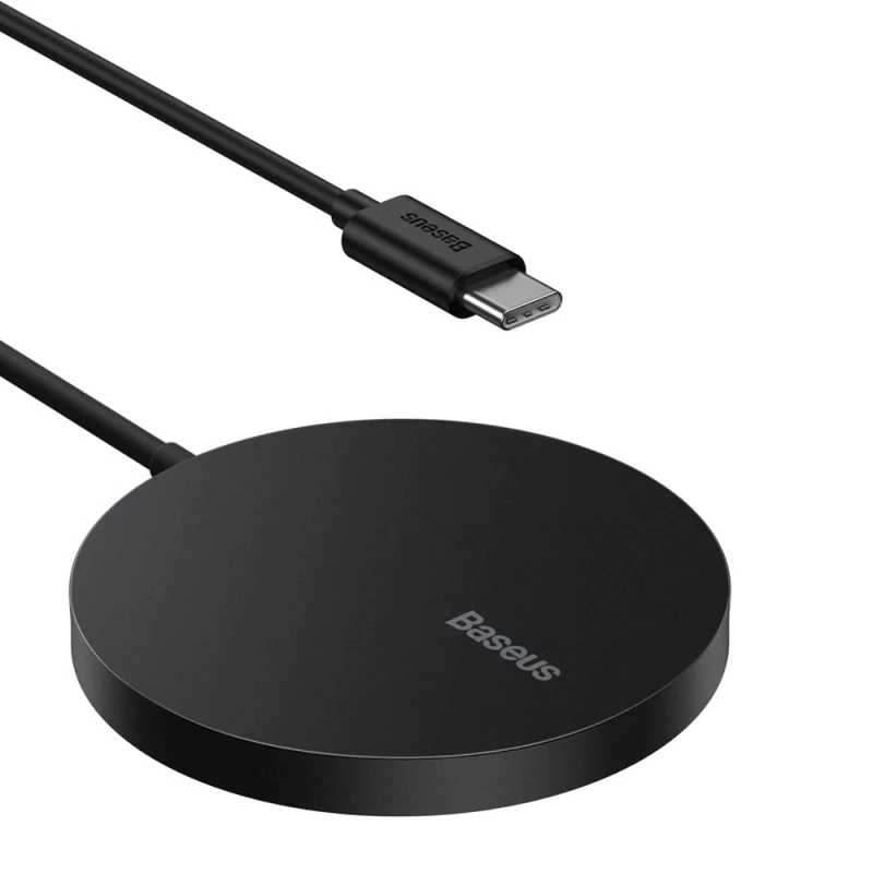 Зарядное устройство Baseus SIMPLE MINI MAGNETIC WIRELESS CHARGER(SUIT FOR IP12 WITH TYPE-C CABLE 1.5M) BLACK