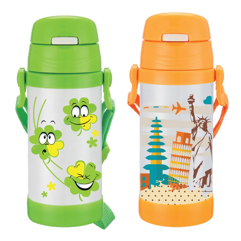 Термокружка Maestro MR-1640-35, 0.35 л,  нержавеющая сталь,  Оранжевый,  Зеленый