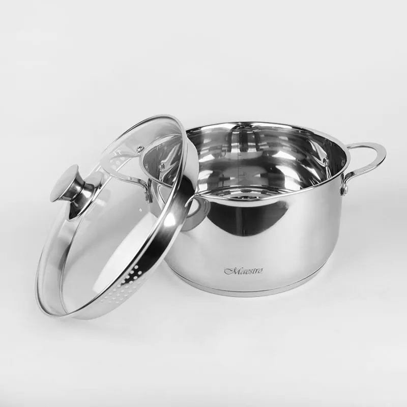 Cratita cu capac Maestro MR-3510-20, 3 l,  20 cm,  Inox,  Inox