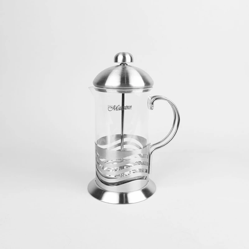 French-press Maestro MR-1662-350, 350 ml,  Sticla,  Inox,  Transparent