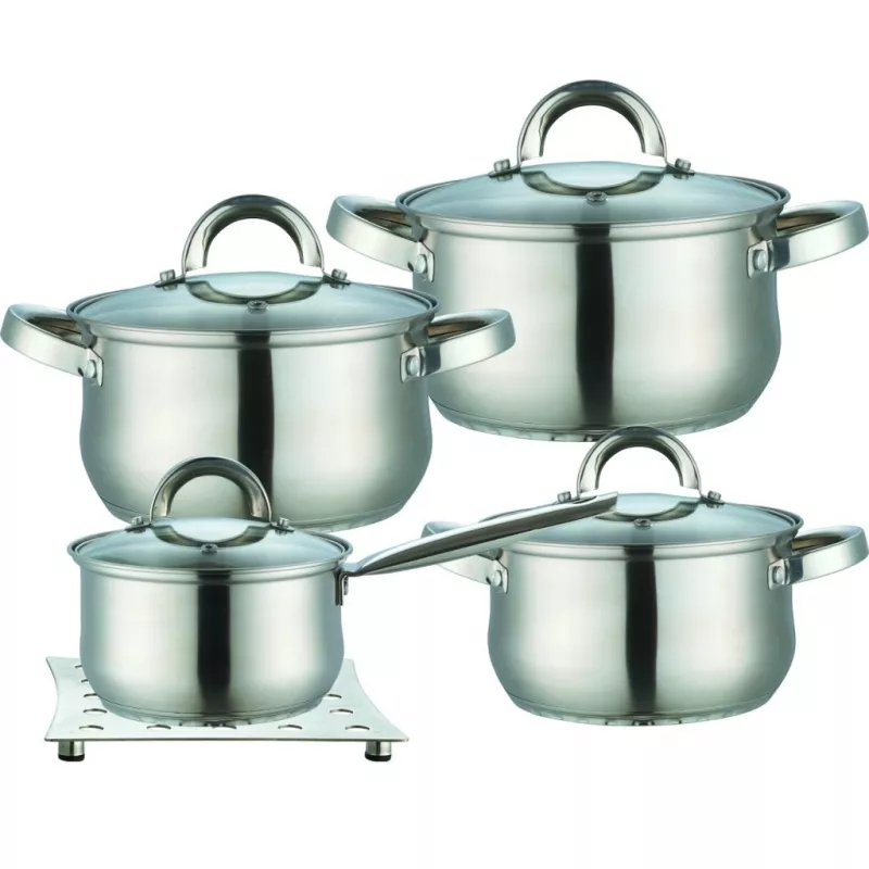Set vesela Maestro MR-2021, 9 piese in set,  Inox,  16,  18,  20,  24 cm