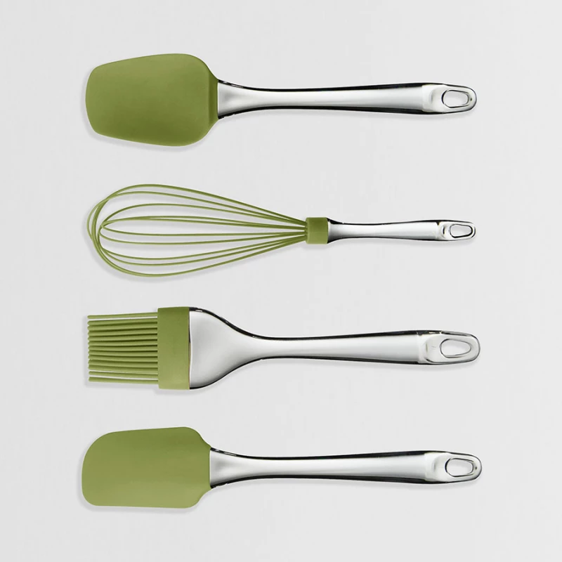 Ustensile de bucatarie Maestro MR-1590, Silicon,  Plastic,  Verde,  Oranj,  Galben,  Rosu