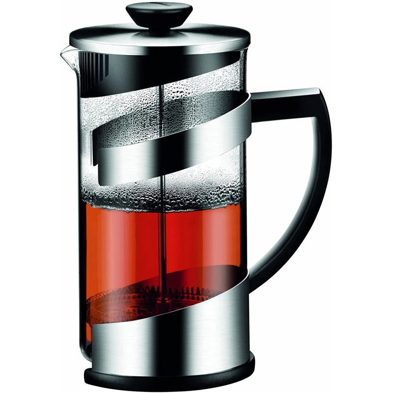 French-press TEO 0.6 L, Sticla,  Inox,  Transparent