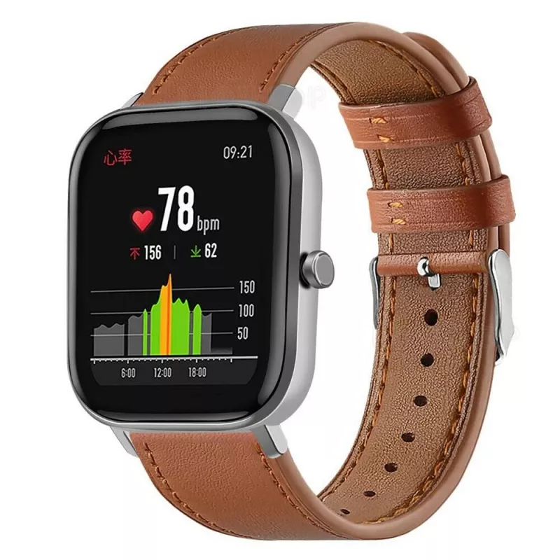 Bratara pentru ceas Xiaomi STRAP LEATHER AMAZFIT 22MM BROWN