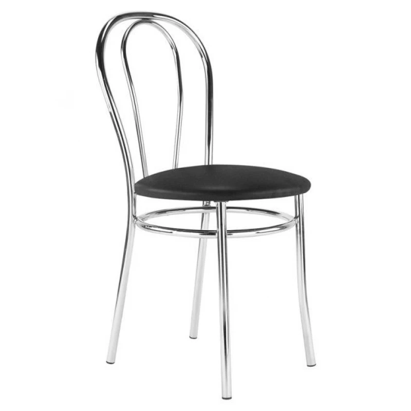 Scaun Nowy Styl TULIPAN CHROME V-4, Carcasa metal,  Piele eco,  Negru, 86x 38 x 38