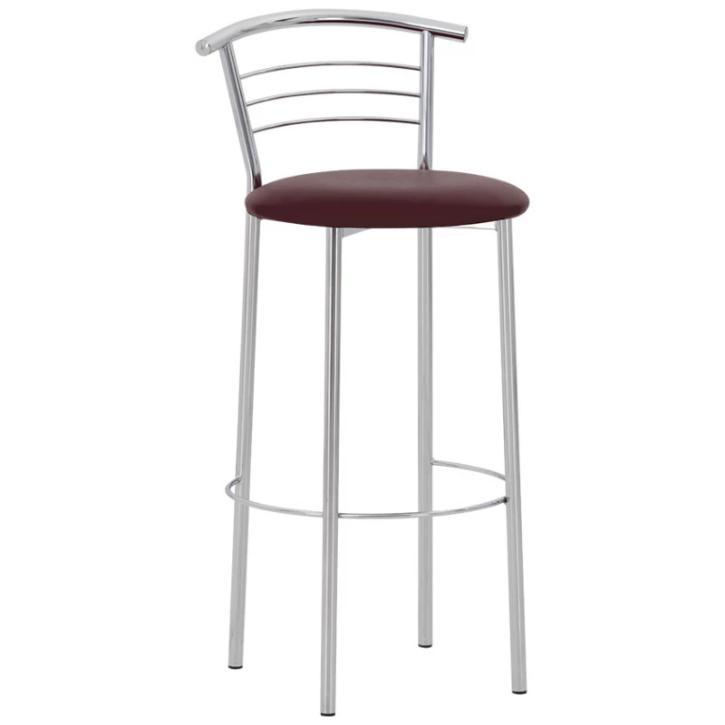 Стул Nowy Styl MARCO HOKER CHROME V3, Хромированный металл,  Искусственная кожа,  Коричневый, 96.5 x 40 x 40