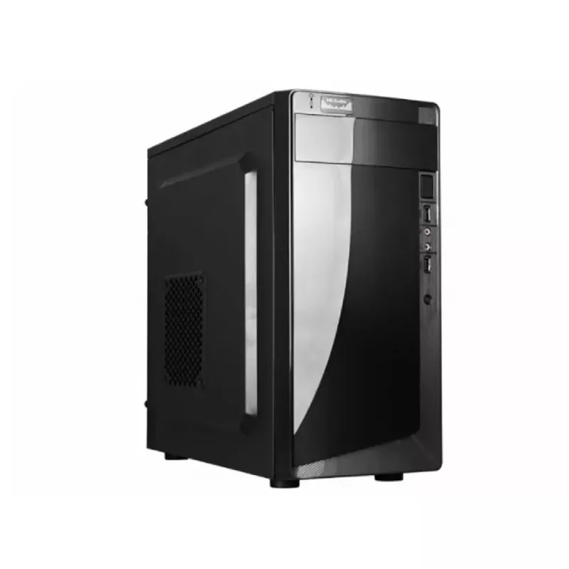 Carcasa HPC CASE MIDITOWER MATX  D-03 SHINY BLACK, 500W, 12CM FAN, 24 PIN, 2XSATA CABLES, 2XUSB 2.0 & AUDIO (CARCASA/КОРПУС)