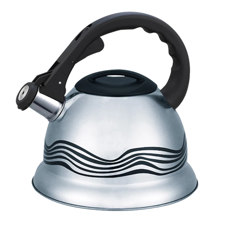 Чайник Maestro MR-1315 N, 3 л,  Высококачественная нержавеющая сталь,  Со свистком,  Чёрный,  Нержавеющая сталь