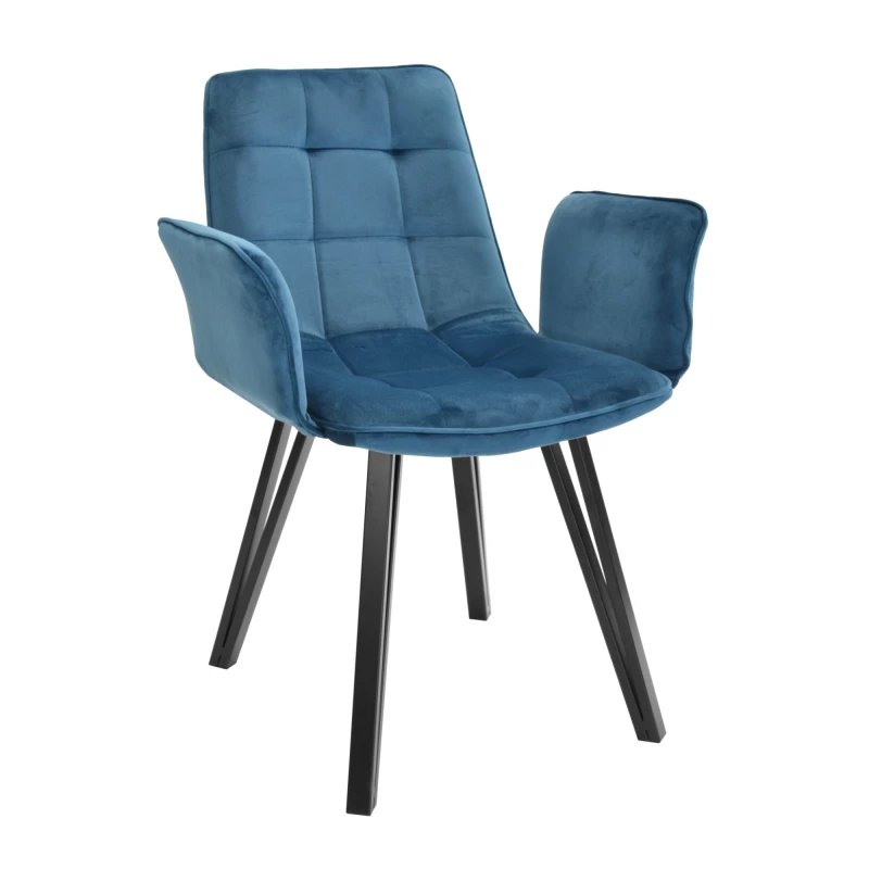 Стул DP DC-18, Металл,  Фанера,  Полиуретановая пена,  Ткань,  Синий,  Черный, 61 x 63 x 82