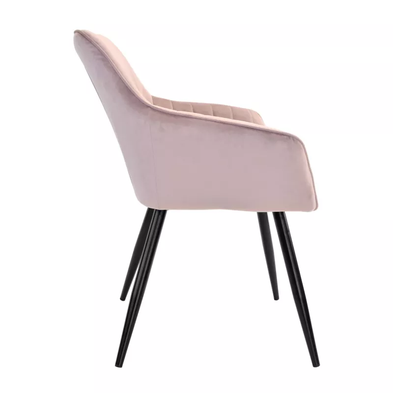 Стул DP DC-1936 IRIS, Металл,  Фанера,  Полиуретановая пена,  Ткань,  Пудровый ирис,  Черный,, 60 x 63 x 82