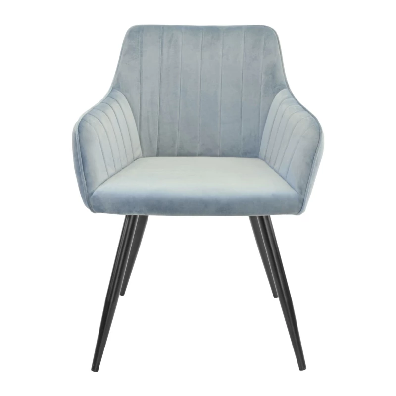 Scaun DP DC-1936, Metal,  Placaj,  Spuma poliuretanica,  Stofa,  Iris albastru deschis,  Negru, 60 x 63 x 82