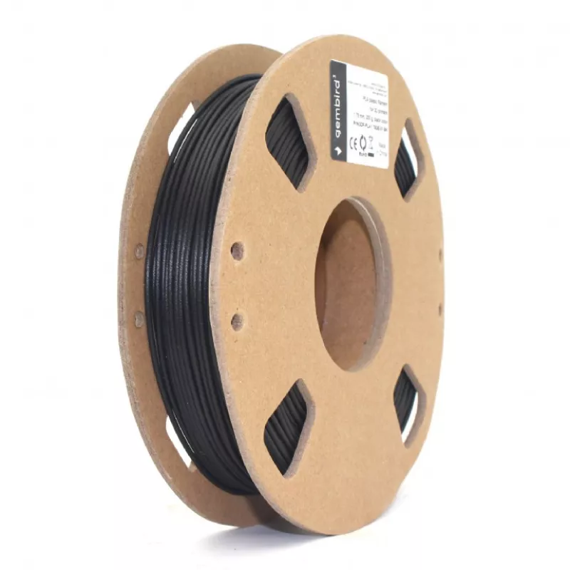 Filament GEMBIRD PLA 1.75 MM GEMMA PRINTER SPOOL BLACK FILAMENT, 0.2 KG, 3DP-PLA1.75GE-01-BK
