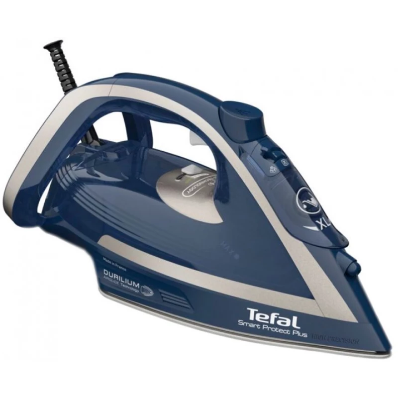 Fier de calcat Tefal FV6872E0, Durilium AirGlide,  2800 W,  260 g, min,  Albastru,  Inox