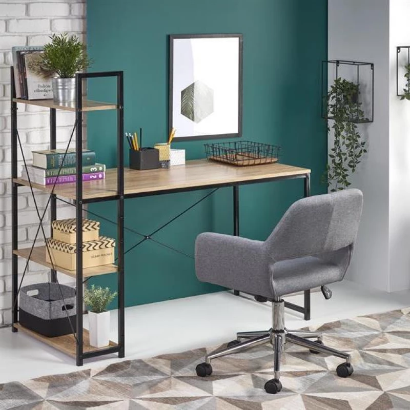 Masa DP NARVIK B1, Metal,  PAL,  Negru,  Stejar laptos, 120 x 120 x 64