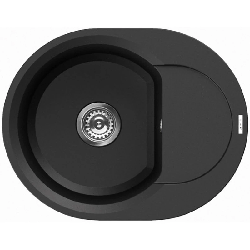Chiuveta Elleci EASY ROUND 600, Incastrabila ,  Granit compozit,  Negru, LGYR6040