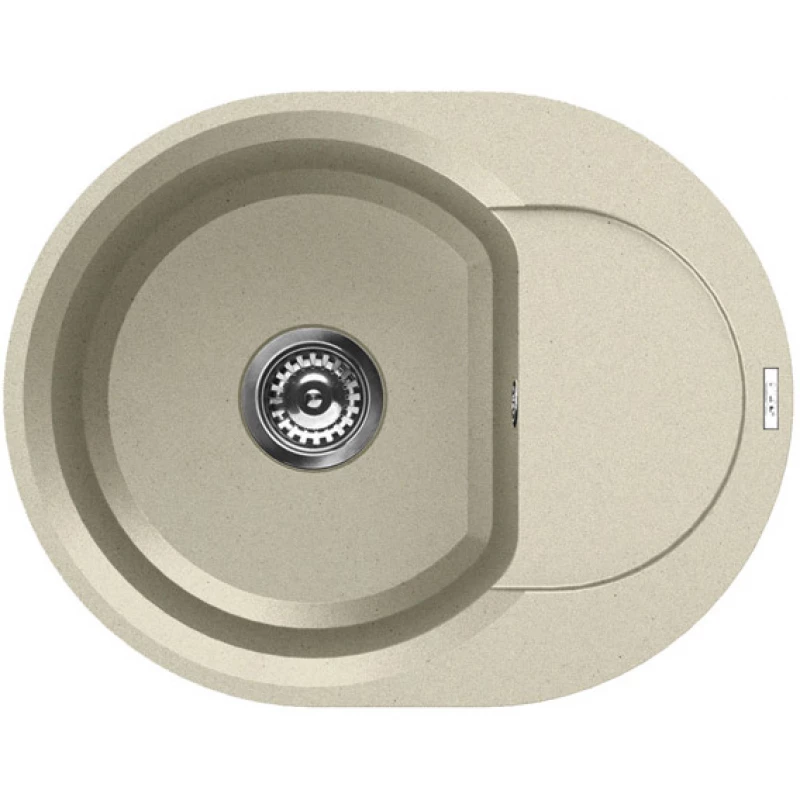 Chiuveta Elleci EASY ROUND 600, Incastrabila,  Granit compozit,  Alb antic,, LGYR6062