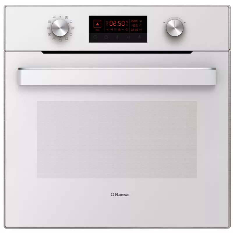 Cuptor electric incorporabil HANSA BOEW694200, 65 l,  Grill,  Timer,  10 moduri,  Curatare traditionala,  Alb, A