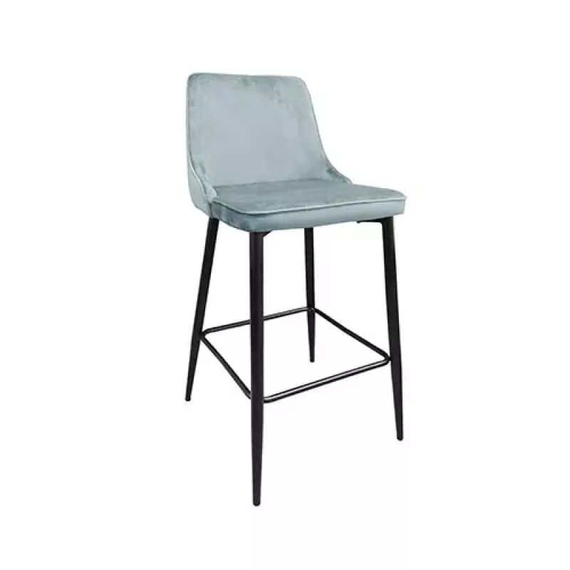 Стул DP CLASIC LIGHT BLUE, BLACK LEGS, Металл,  Бархат,  Голубой, 104 x 48 x 54