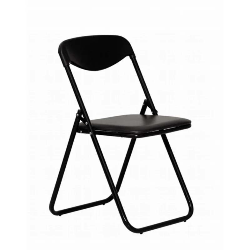 Scaun DP JACK NEGRU (V-CERATA), Metal,  Piele artificiala,  Negru,, 80 x 44.8 x 52