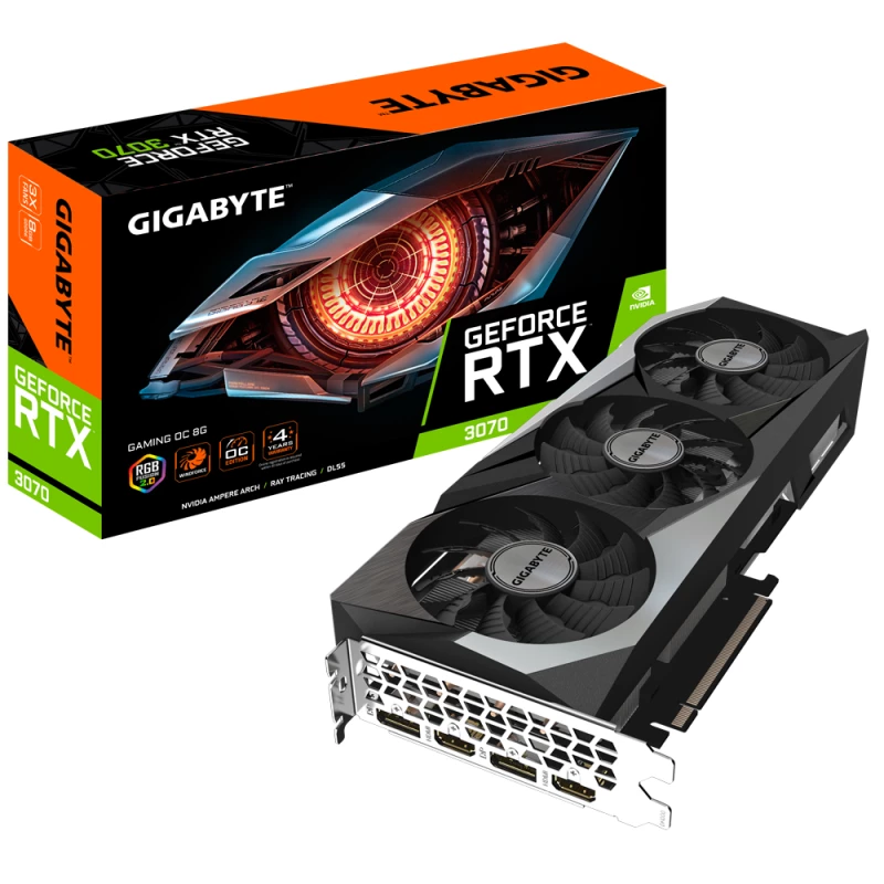 Placa video GIGABYTE GV-N307TGAMING OC-8GD, GeForce RTX 3070 Ti, 8GB GDDR6X 256bit HDMI DP