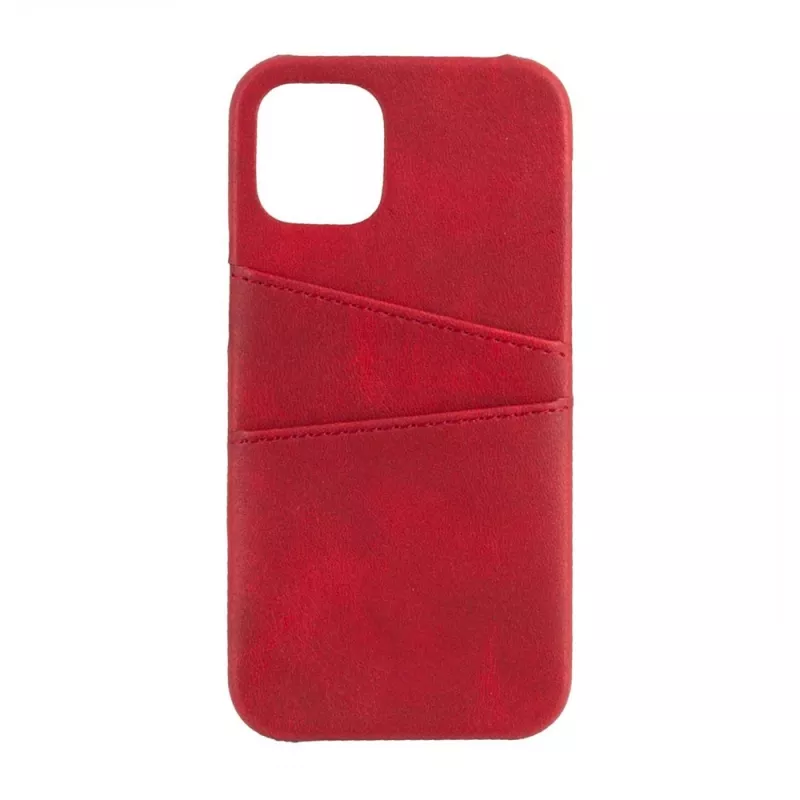 Husa HELMET CASE LEATHER IPHONE 11 PRO WITH POCKET,  RED, 5.8"